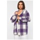 жіноча рубашка батальна в клітинку фіолетового кольору 186680L