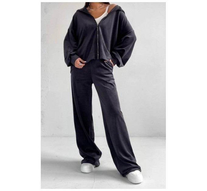 Спортивний костюм жіночий чорного кольору 187062L