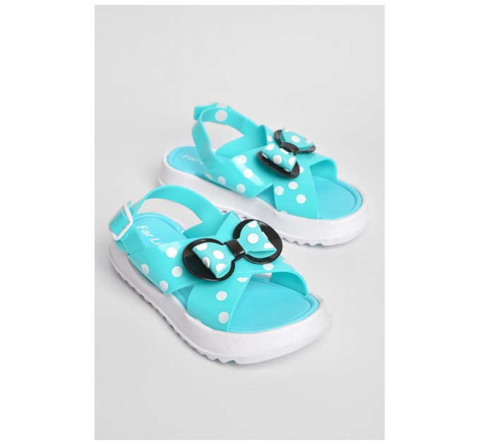 Детские босоножки для девочки бирюзового цвета 187130L