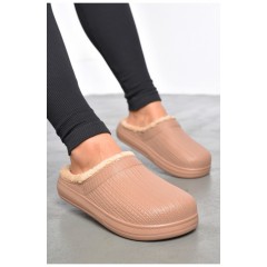 Калоші жіночі без задника утеплені пудрового кольору 187169L