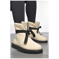 Дутики жіночі на хутрі бежевого кольору 187174L