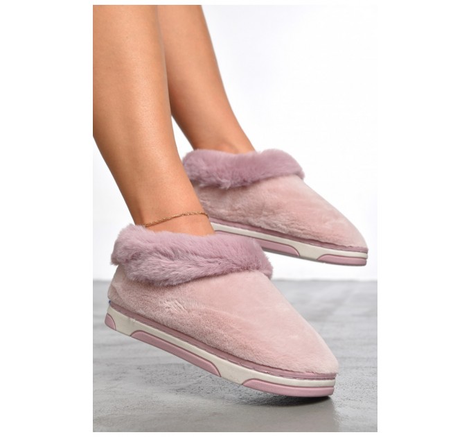 Капці домашні жіночі теплі рожевого кольору 187358L