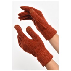 Перчатки женские трикотажные сенсорные терракотового цвета 187420L