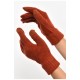 Рукавички жіночі трикотажні сенсорні теракотового кольору 187420L