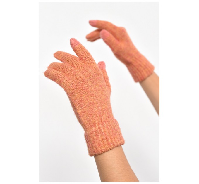 Рукавички жіночі трикотажні сенсорні персикового кольору 187425L