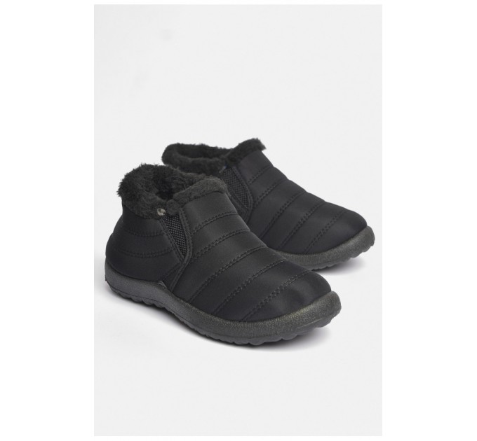 Ботинки подростковые зима черного цвета на плащевке 187429L