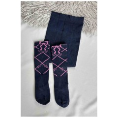 Колготи дитячі для дівчинки темно-синього кольору 187600L