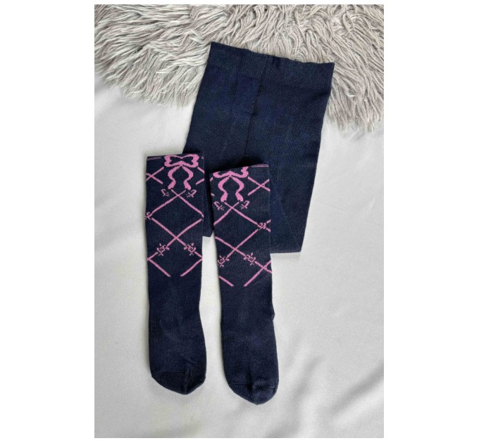 Детские колготки для девочки темно-синего цвета 187600L