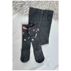 Колготы для девочки темно-серого цвета 187616L