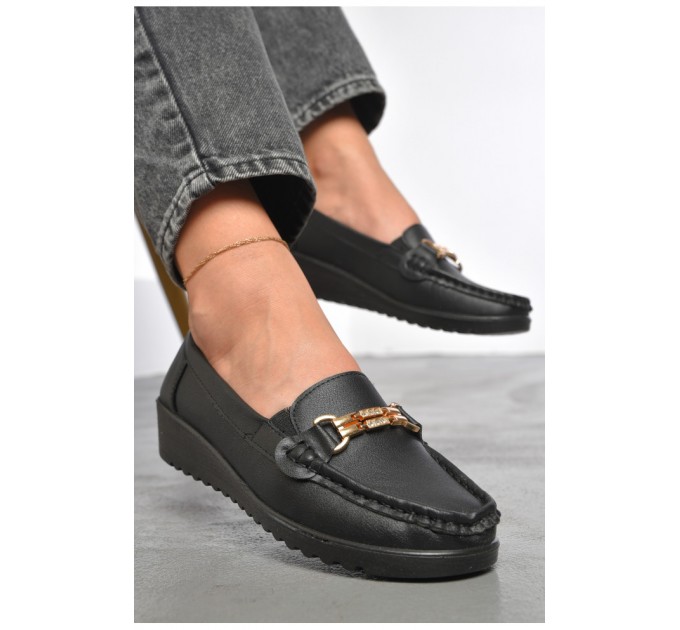 Лоферы женские черного цвета 187642L