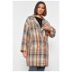 Пальто жіноче молочного кольору в клітину 188082L