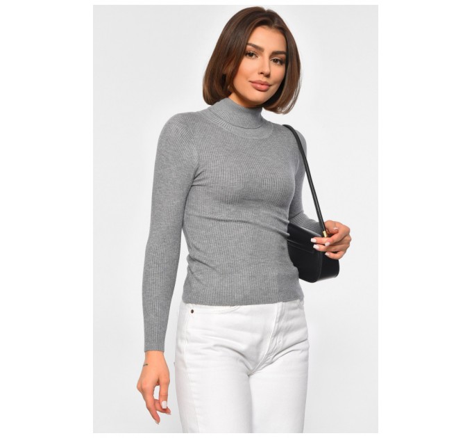 Гольф женский однотонный серого цвета 188240L