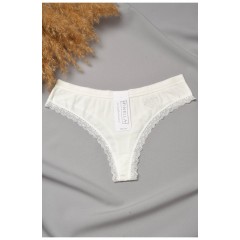 Женские стринги с кружевом белого цвета 188786L