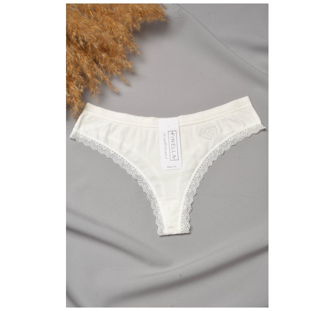 Женские стринги с кружевом белого цвета 188786L