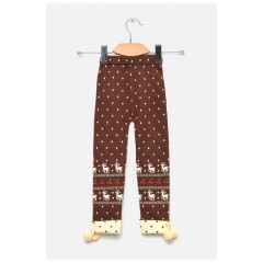 Демисезонные лосины для девочки коричневого цвета 189093L