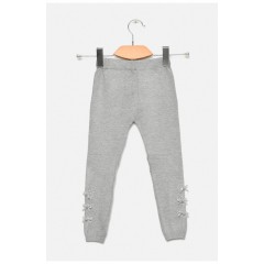 Лосины детские демисезонные для девочки светло-серого цвета 189107L