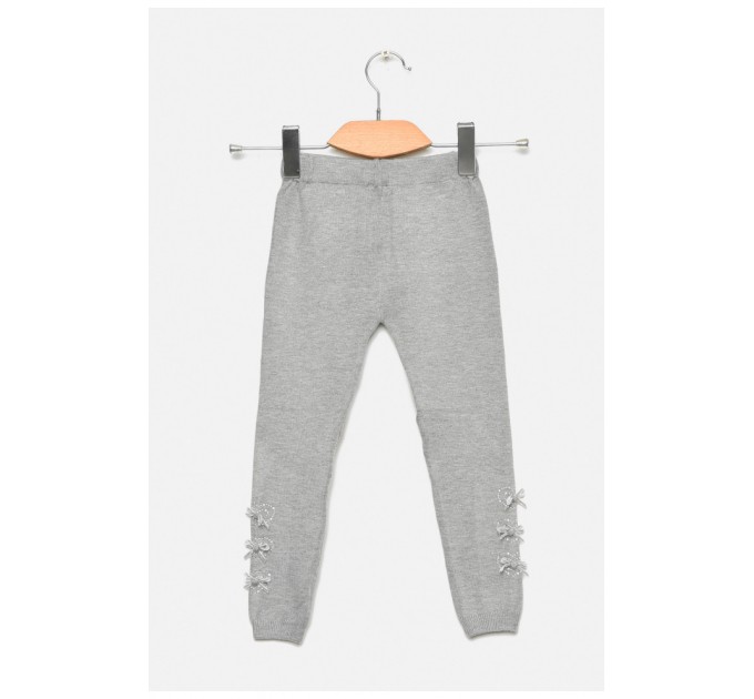 Лосины детские демисезонные для девочки светло-серого цвета 189107L