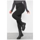 Лосини жіночі рубчик на хутрі чорного кольору 189202L