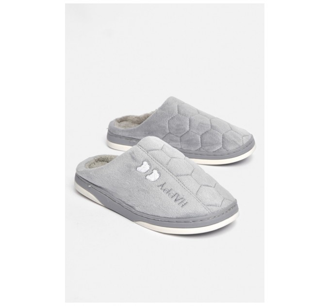 Тапочки комнатные мужские серого цвета на меху 189326L