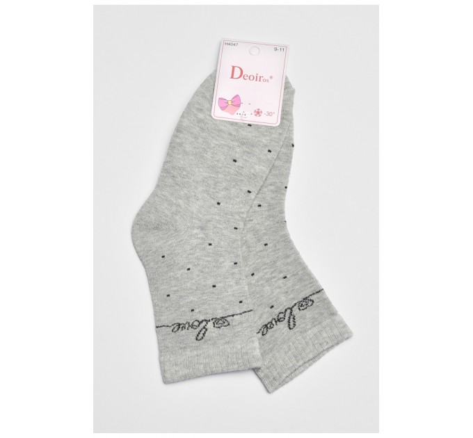 Носки детские махровые для девочки серого цвета 189446L