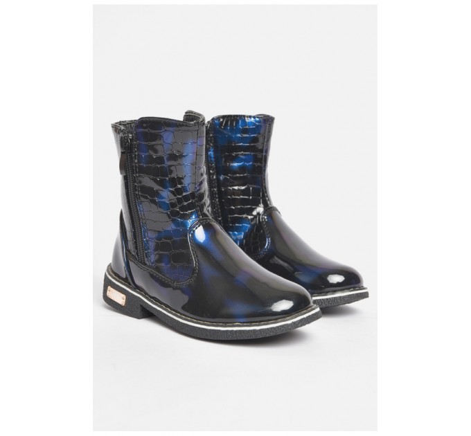 Ботинки детские демисезонные черного цвета на флисе 189448L