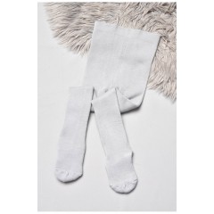 Колготи дитячі махрові для дівчинки світло-сірого кольору 189560L