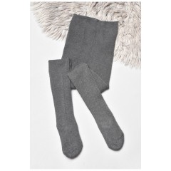 Колготи дитячі махрові для дівчинки темно-сірого кольору 189569L