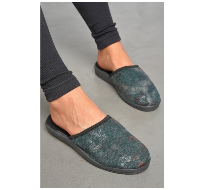 Капці жіночі темно-зеленого кольору 189803L