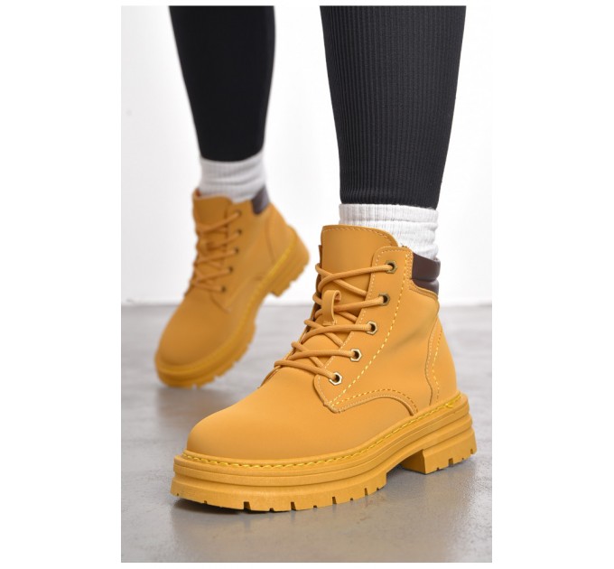 Черевики жіночі демісезонні гірчичного кольору 189985L