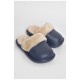 Капці дитячі темно-синього кольору на хутрі 190002L