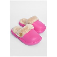 Тапочки детские розового цвета на меху 190004L