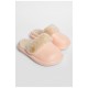 Тапочки детские персикового цвета на меху 190005L