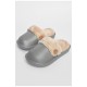 Тапочки детские серого цвета на меху 190006L