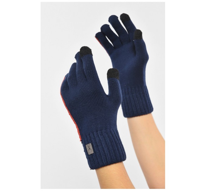 Перчатки женские сенсорные темно-синего цвета 190027L
