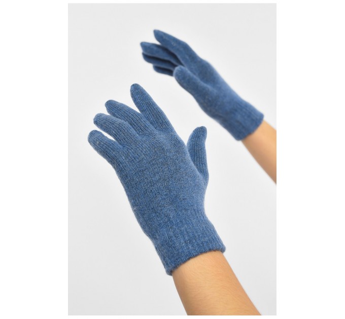 Перчатки женские утепленные синего цвета 190036L