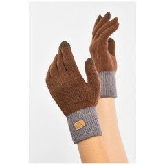 Перчатки женские сенсорные коричневого цвета 190042L Перчатки женские сенсорные коричневого цвета 190042L