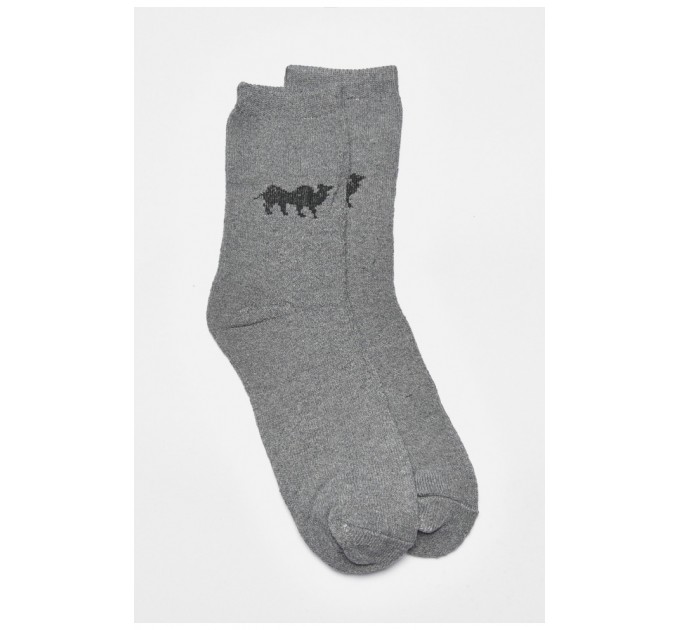 Шкарпетки чоловічі махрові сірого кольору 190328L