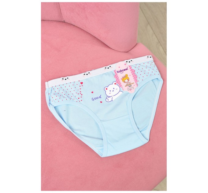 Трусики дитячі для дівчинки блакитного кольору з малюнком 190728L