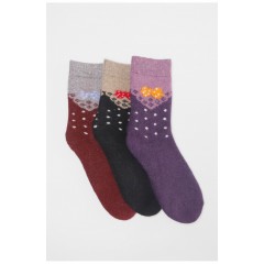 Набор носков женских махровых из ангоры 3 штуки 190783L