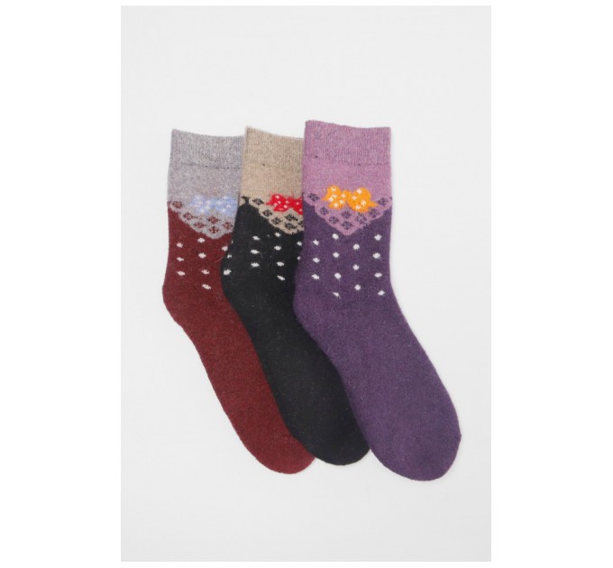 Набор носков женских махровых из ангоры 3 штуки 190783L