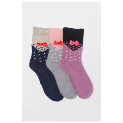 Набор носков женских махровых из ангоры 3 штуки 190784L