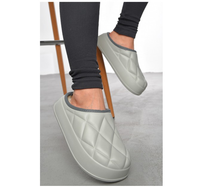 Калоші без задника утеплені сірого кольору 190832L