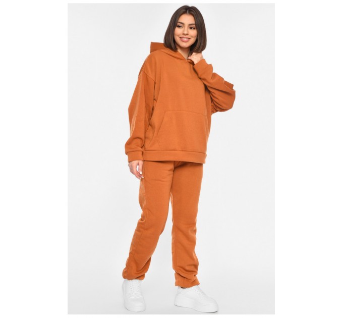 Спортивний костюм жіночий на флісі гірчичного кольору 190873L