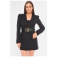 Сукня-піджак жіноча однотонна чорного кольору 191009L