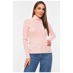 Гольф жіночий однотонний світло-рожевого кольору 191265L