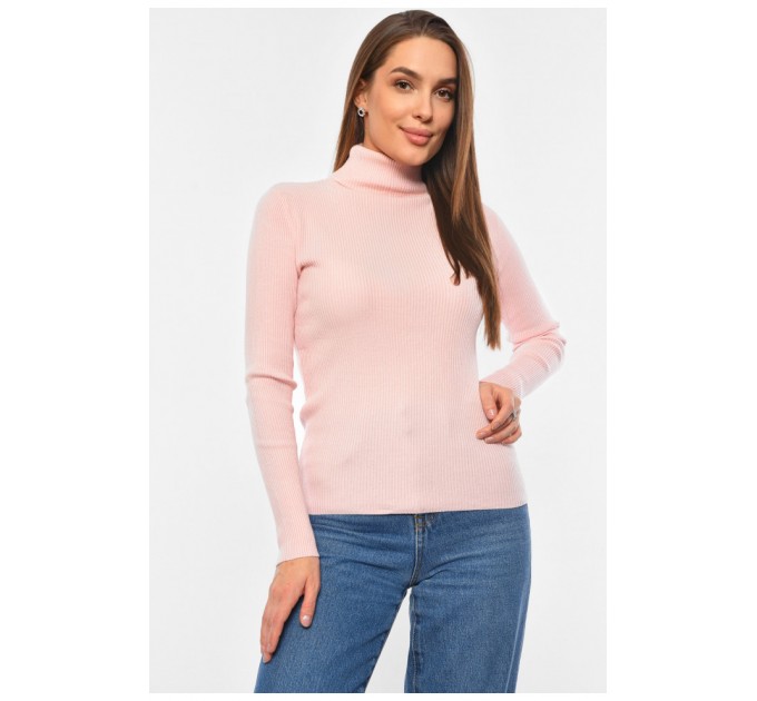 Гольф жіночий однотонний світло-рожевого кольору 191265L