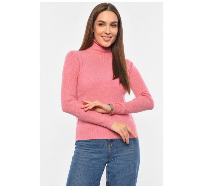 Гольф жіночий однотонний рожевого кольору 191267L