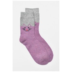 Шкарпетки жіночі на верблюжій вовні з принтом бузкового кольору 191308L Шкарпетки жіночі на верблюжій вовні з принтом бузкового кольору 191308L