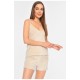 Женская пижама однотонная велюровая бежевого цвета 191503L