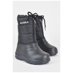 Дутики детские на флисе черного цвета 191540L